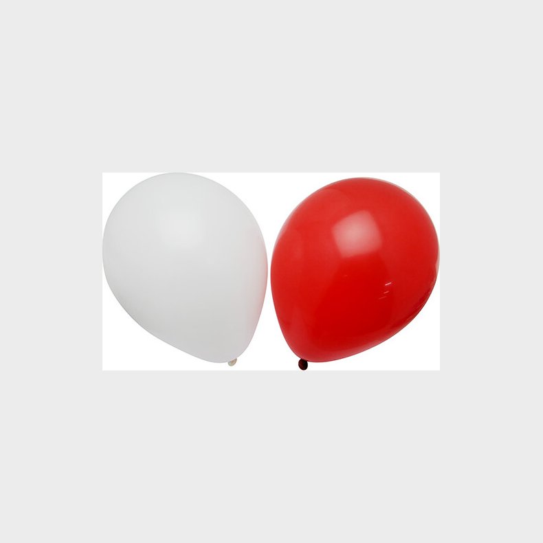 Ballon - Rd Og Hvid - 12 Stk 23 Cm - Scanseason