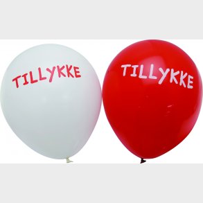 Ballon Tillykke Rd / - Hvid - Scanseason