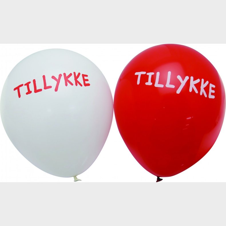 Ballon Tillykke Rd / - Hvid - Scanseason