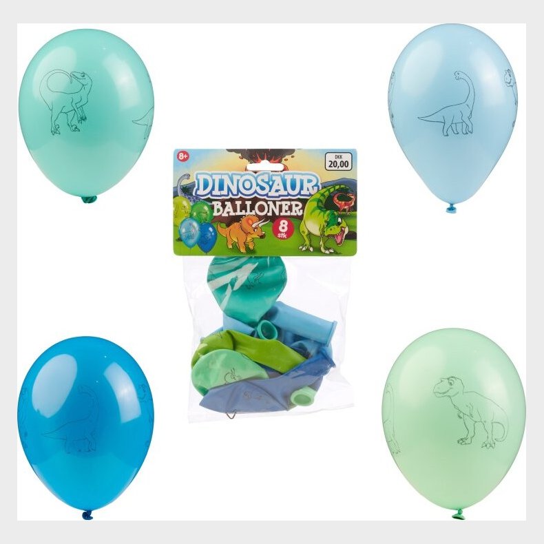 Dinosaur Balloner - 8 Stk