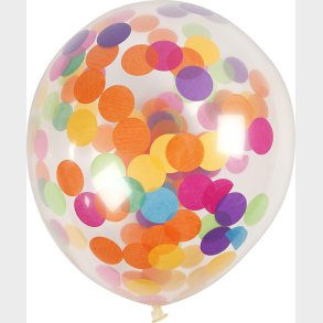 Balloner Med Konfetti - Runde - Gennemsigtige - 4 Stk