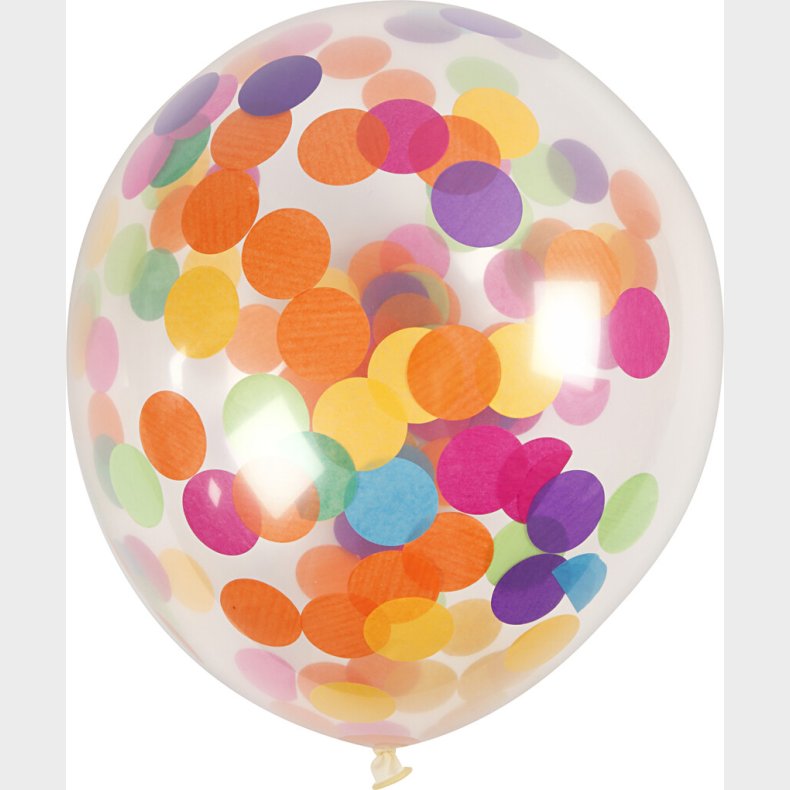 Balloner Med Konfetti - Runde - Gennemsigtige - 4 Stk