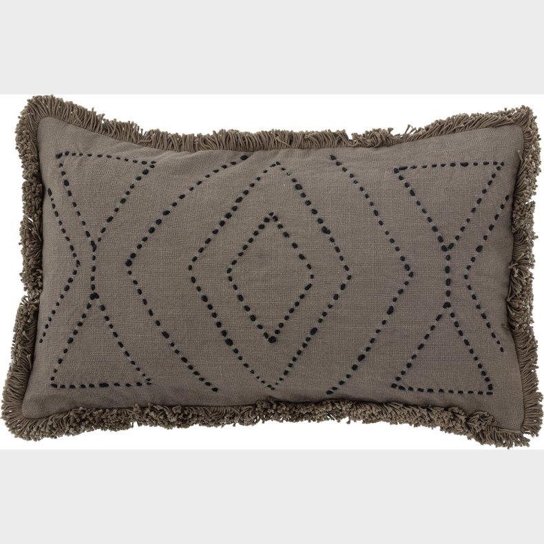 Bloomingville - Baloo Pude - Brun - Bomuld - 50x30 Cm