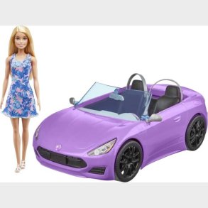 Barbie - Cabriolet Bil Med Dukke - Lilla