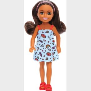 Barbie - Chelsea Dukke - Pige Med Bl Kjole