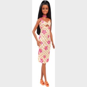 Barbie - Fashionistas Doll, Checkered Flower Midi Dress (hyt91)