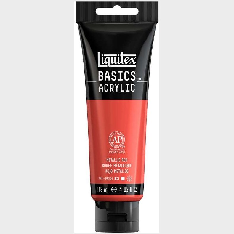Liquitex - Basics Acrylic - Akrylmaling - Metallic Red 118 Ml