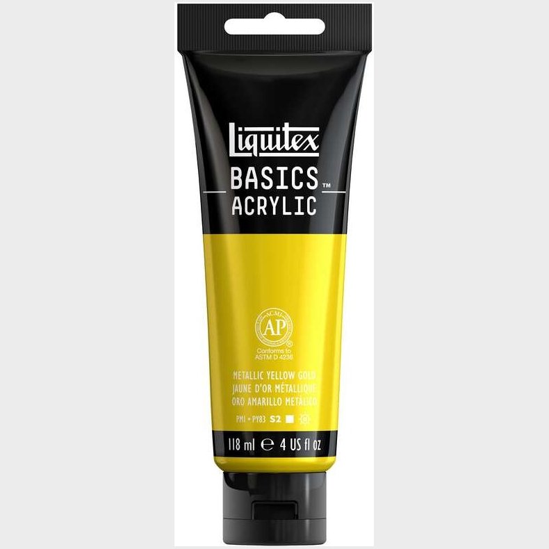 Liquitex - Basics Acrylic - Akrylmaling - Metallic Yellow Gold 118 Ml