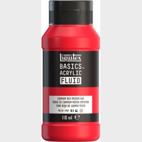 Liquitex - Basics Fluid Akrylmaling - Cadmium Red Medium Hue 118 Ml