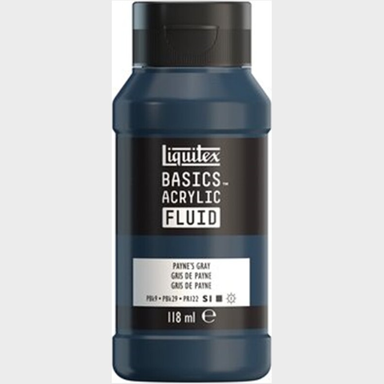 Liquitex - Basics Fluid Akrylmaling - Paynes Grey 118 Ml