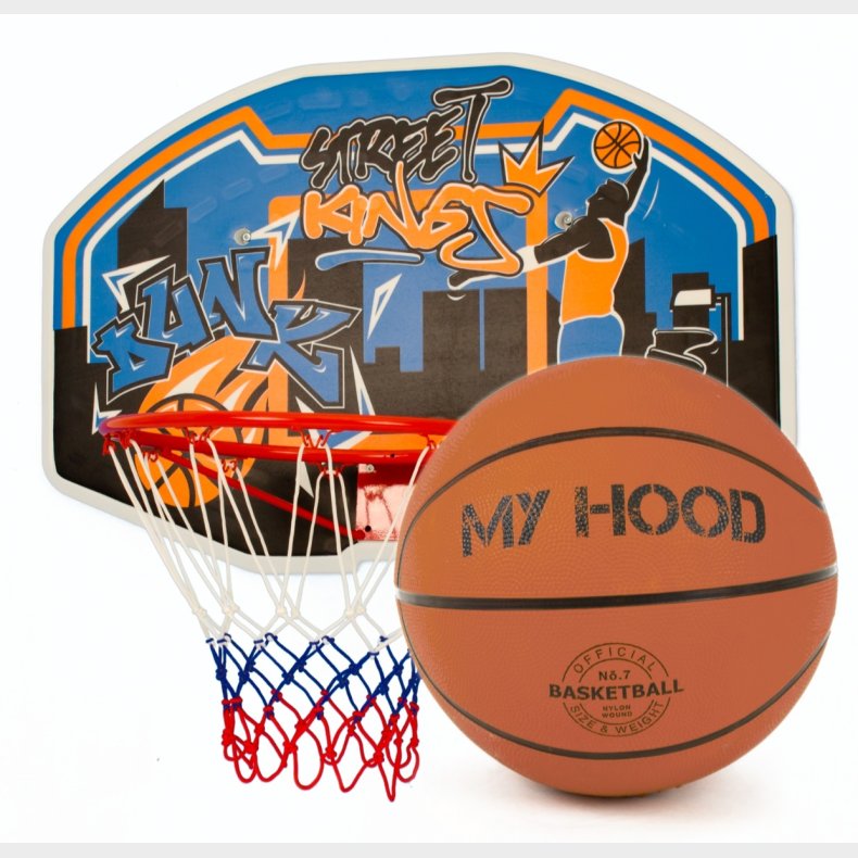 My Hood | Basketballkurv p plade - Inkl. bold