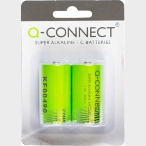 Batteri C - 2 Pak - Super Alkaline - Q Connect