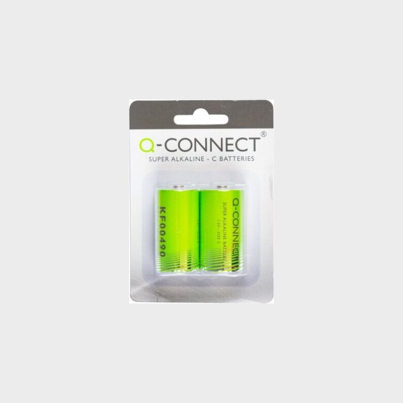 Batteri C - 2 Pak - Super Alkaline - Q Connect