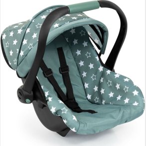 Bayer - Dukke Autostol Med Kaleche - Deluxe - Grn Med Stjerner