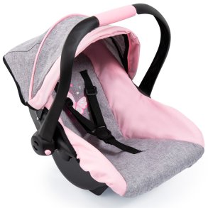 Bayer Design Deluxe Dukkeautostol med solskygge, pink/gr