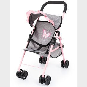 Bayer Design Buggy Dukke Paraplyklapvogn, Gr/Pink
