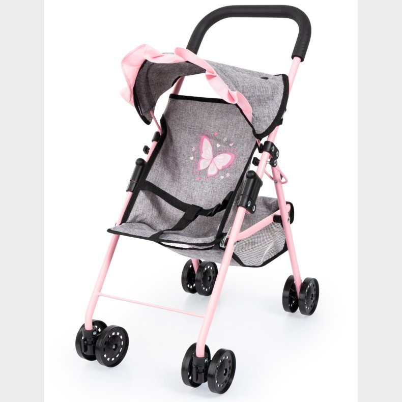 Bayer Design Buggy Dukke Paraplyklapvogn, Gr/Pink