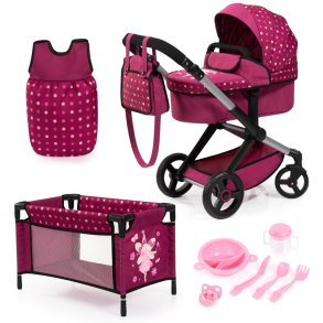 Bayer Design Kombi Dukkevogn XEO deluxe St, mrk pink