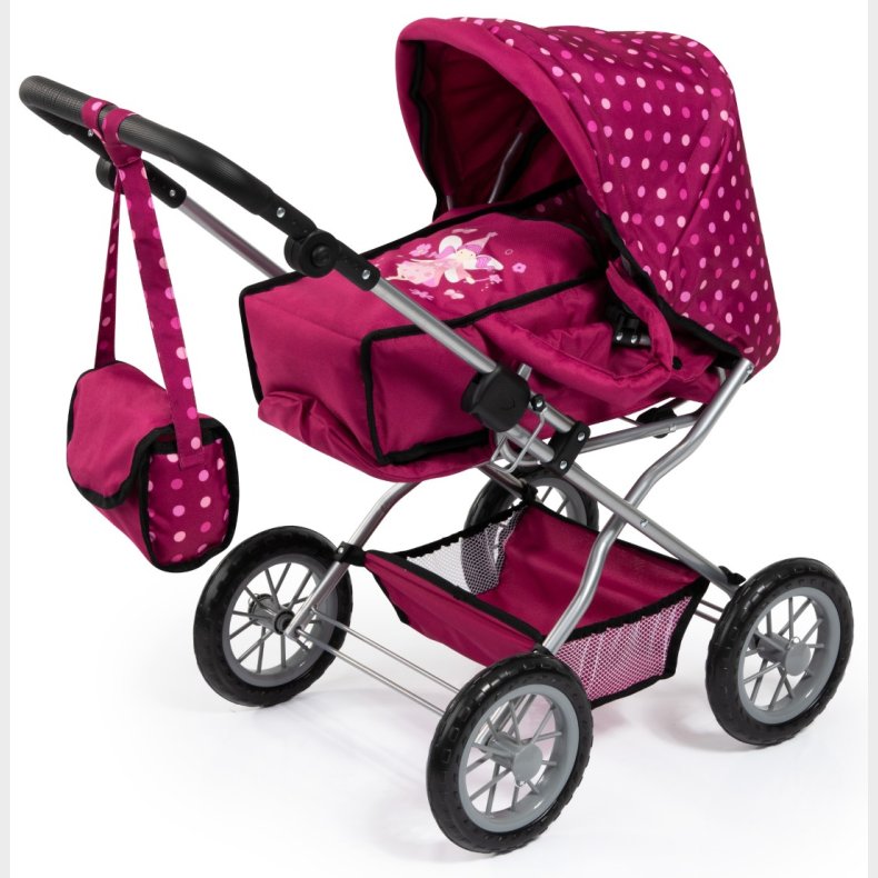 Bayer Design Kombi Grande dukkevogn med lift og pusletaske, mrk pink