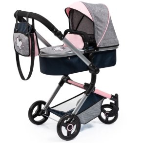 Bayer Design NEO VARIO Kombi Dukkevogn , Gr/Pink/Sort