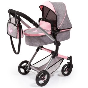 Bayer Design NEO VARIO Kombi Dukkevogn , Gr/Pink