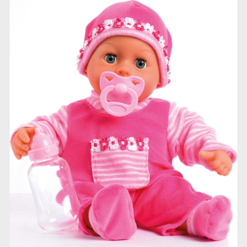 Bayer - Babydukke Med Lyd Og Bev�gelse - First Words - Pink - 38 Cm