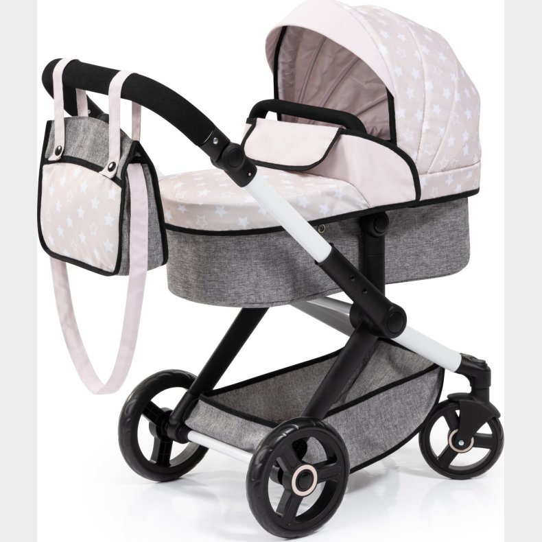 Bayer - Dukkevogn Med Drejehjul Og Taske - Xeo Stars - Gr�