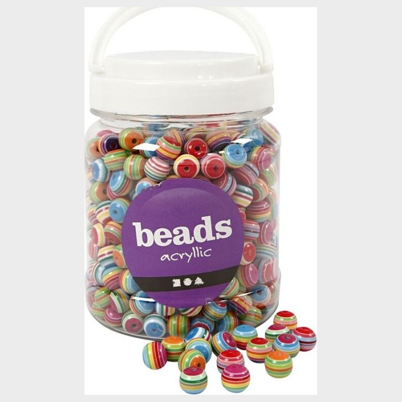 Runde Akryl Perler - 530 Stk