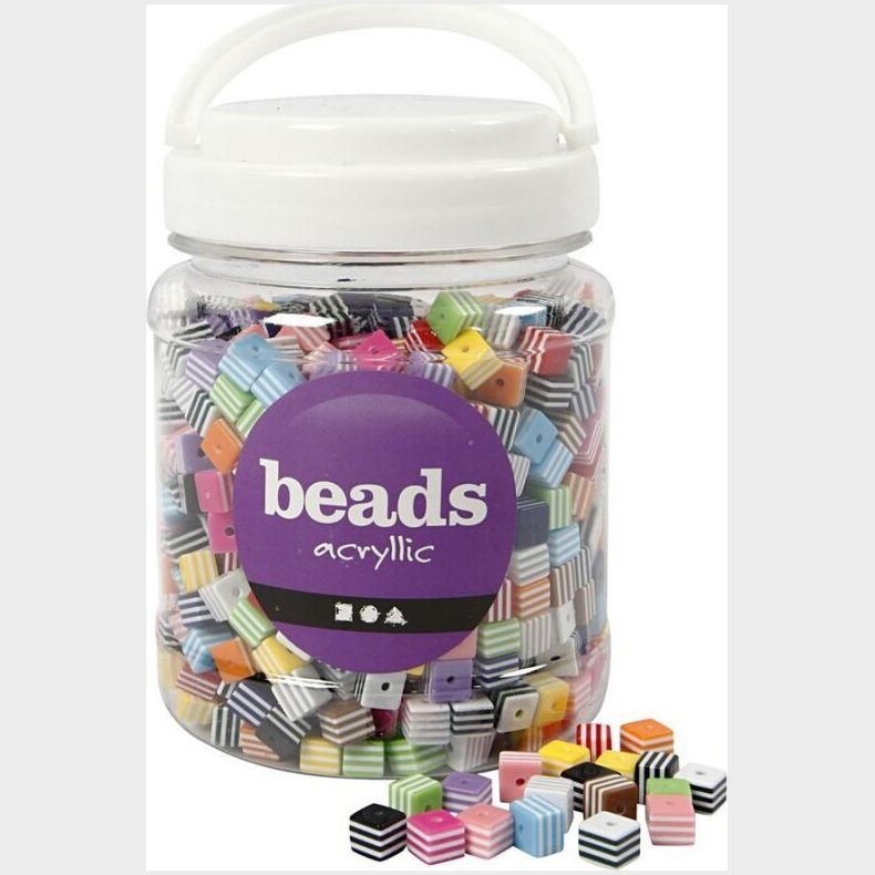 Firkantede Akryl Perler - 950 Stk