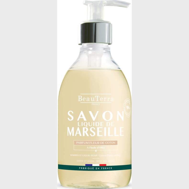 Beauterra - Marseille Flydende S�be - Bomuldsblomst - 300 Ml