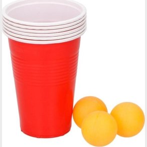 Beer Pong St Med 6 Krus Og 3 Bolde