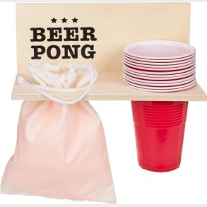 Beer Pong Spil - St Med 12 Kopper Og 12 Bolde