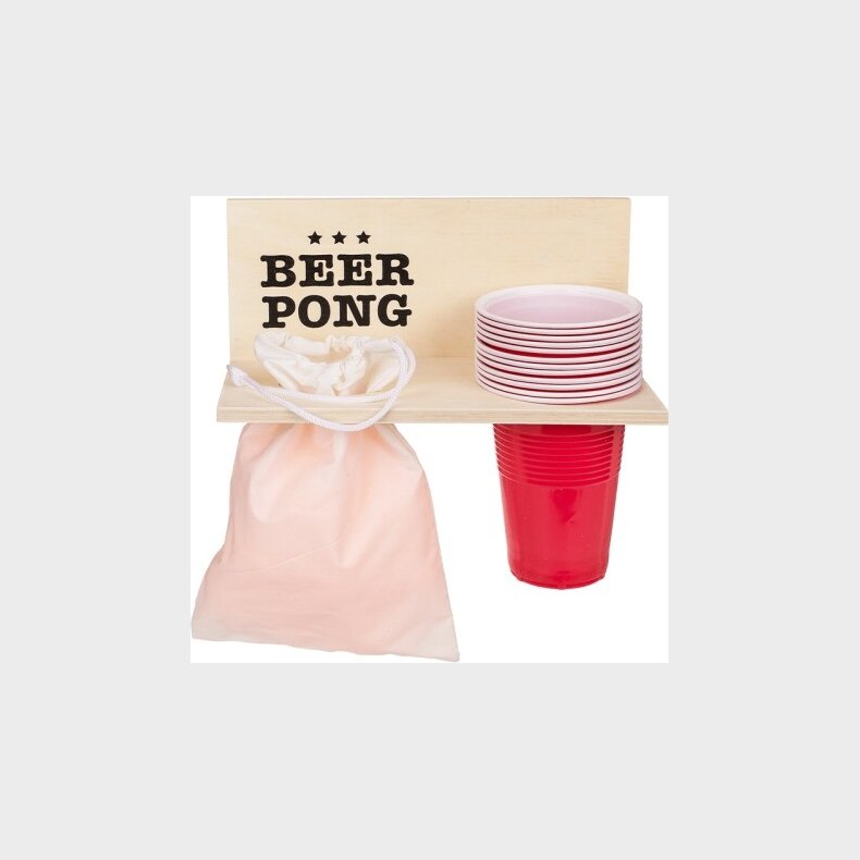 Beer Pong Spil - St Med 12 Kopper Og 12 Bolde