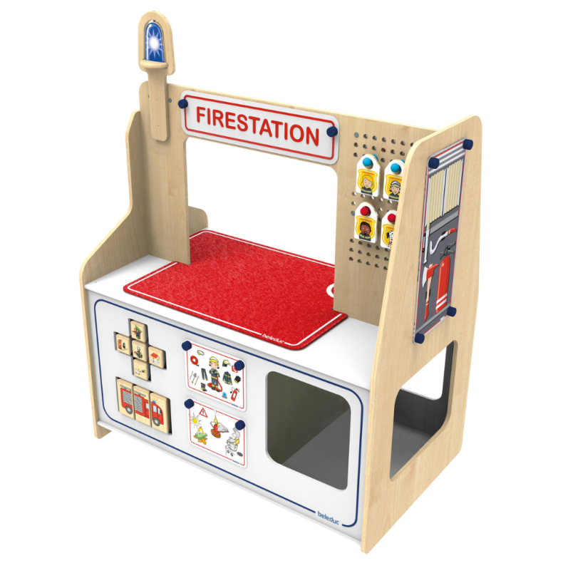 Beleduc | 2-i-1 legestation - Brandstation & politistation