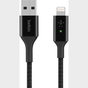 Belkin - Smart Led Usb-a To Lightning Cable, Black