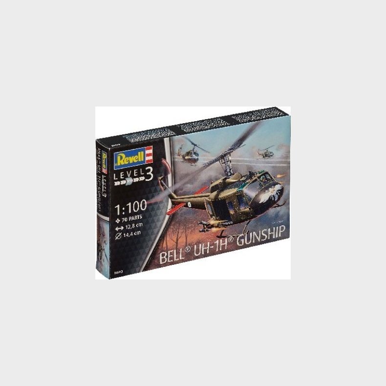 Revell - Bell Uh-1h Gunship - 1:100 - Level 3 - 04983