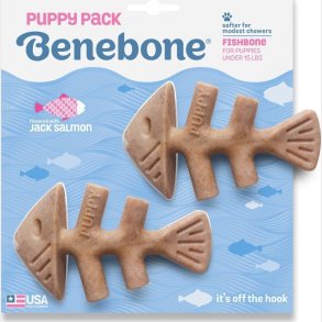 Benebone - Tyggeleget�j Til Hvalp - Fishbone - Laks - 12 Cm - 2 Stk