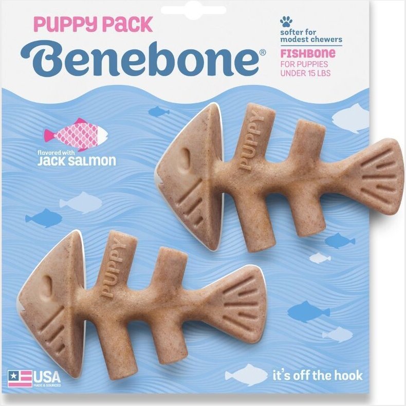 Benebone - Tyggeleget�j Til Hvalp - Fishbone - Laks - 12 Cm - 2 Stk