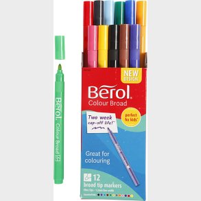 Berol Colourbroad Tuscher - Assorterede Farver - 12 Stk