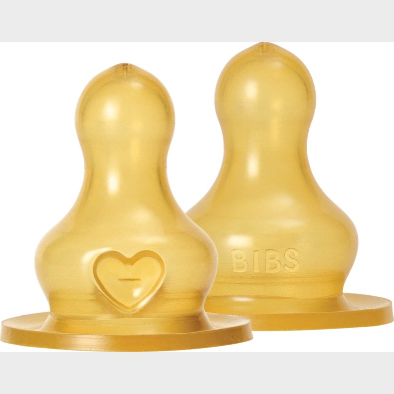 Bibs - Baby Bottle Nipple Round Latex - Medium Flow - 2 Pack