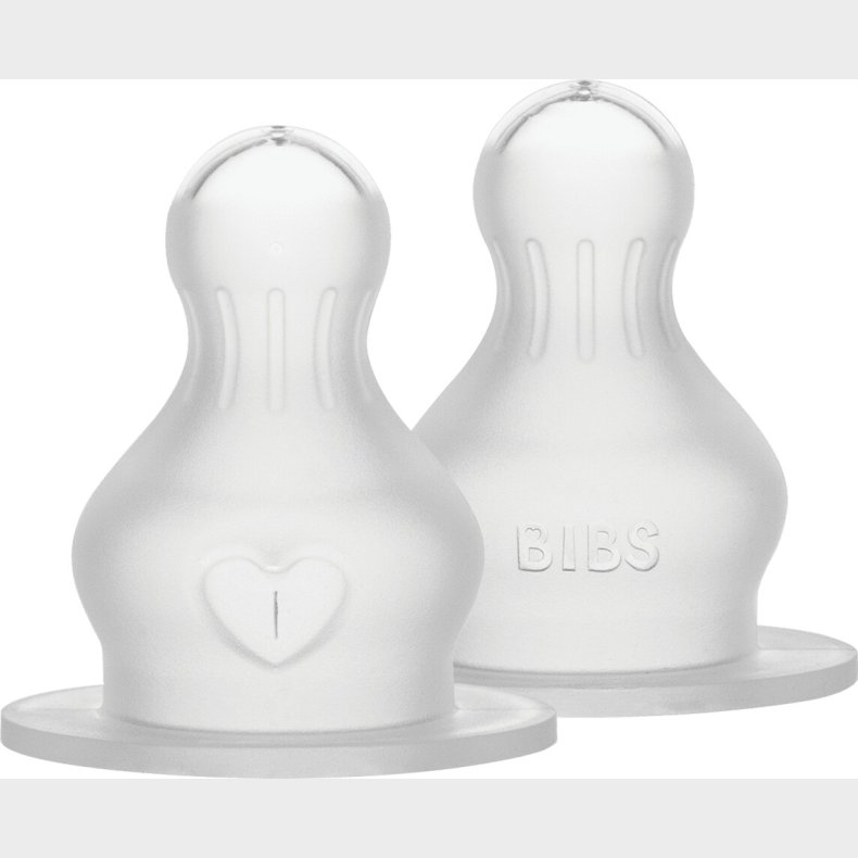 Bibs - Baby Bottle Nipple Round Silicone - Fast Flow - 2 Pack