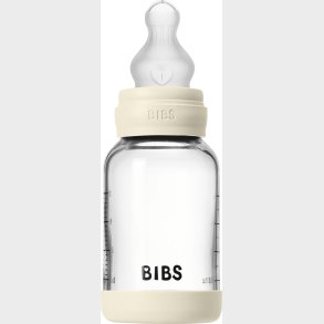 Bibs - Glass Baby Bottle Round Silicone 1 Pack 120 Ml Slow Flow - Ivory - 120 Ml