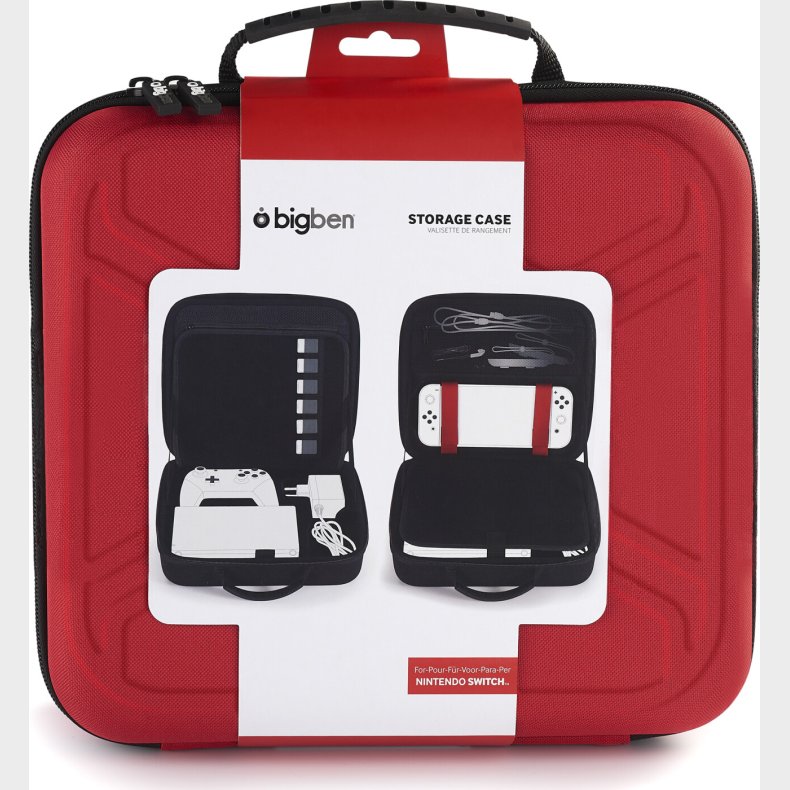 Bigben Storage Case Red Hard Case For Switch Including Docking Station Compatible With Switch Lite/oled