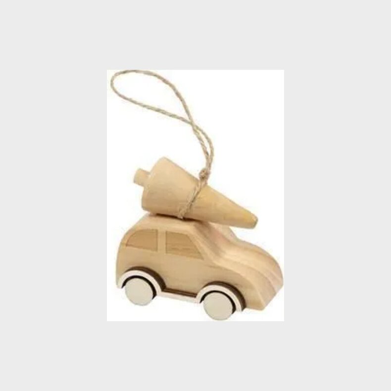 Bil Med Juletr� - H 6 Cm - B 3,5 Cm - 1 Stk.