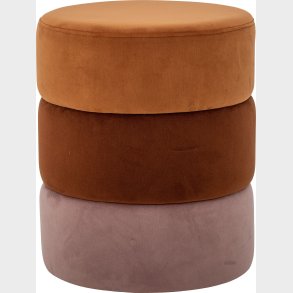 Bloomingville - Bilbao Puf - Rund - Orange - Polyester