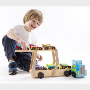 Melissa & Doug | Biltransporter - Mega m. 6 racer biler