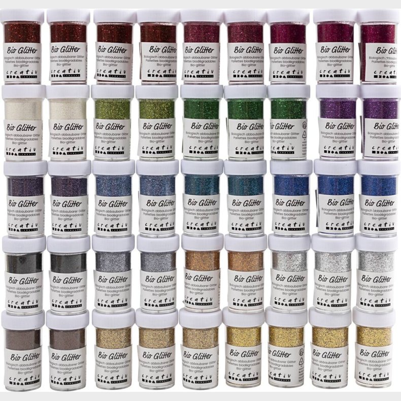 Bio-glitter - Forskellige Farver - 46x27 Ml