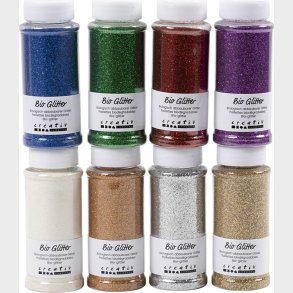 Bio-glitter - Forskellige Farver - 8x140 Ml