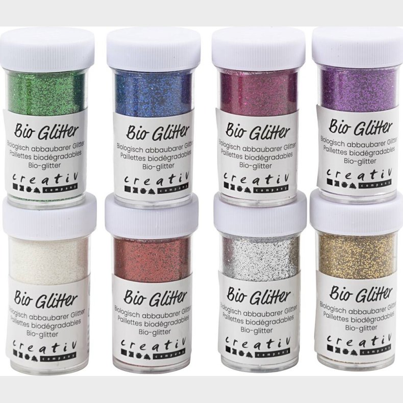 Bio-glitter - Forskellige Farver - 8x27 Ml