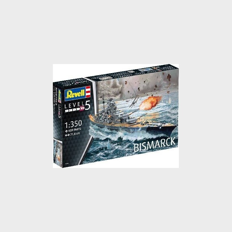 Revell - Bismarck Model Skib Bygges�t - 1:350 - Level 5 - 05040